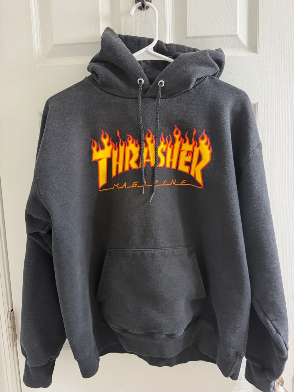 Thrasher Flame Logo Men's Hoodie - Dark Gray Medium M